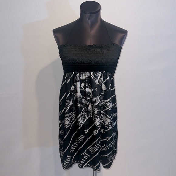 Metal Mulisha Dresses & Skirts - Metal Mulisha Maidens Black/White Satin “Phoenix” Dress!